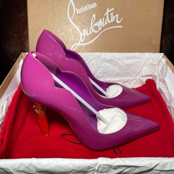 Christian Louboutin lip chick pump 100 patent Kismet Gold EU37.5 - Picture 10 of 15